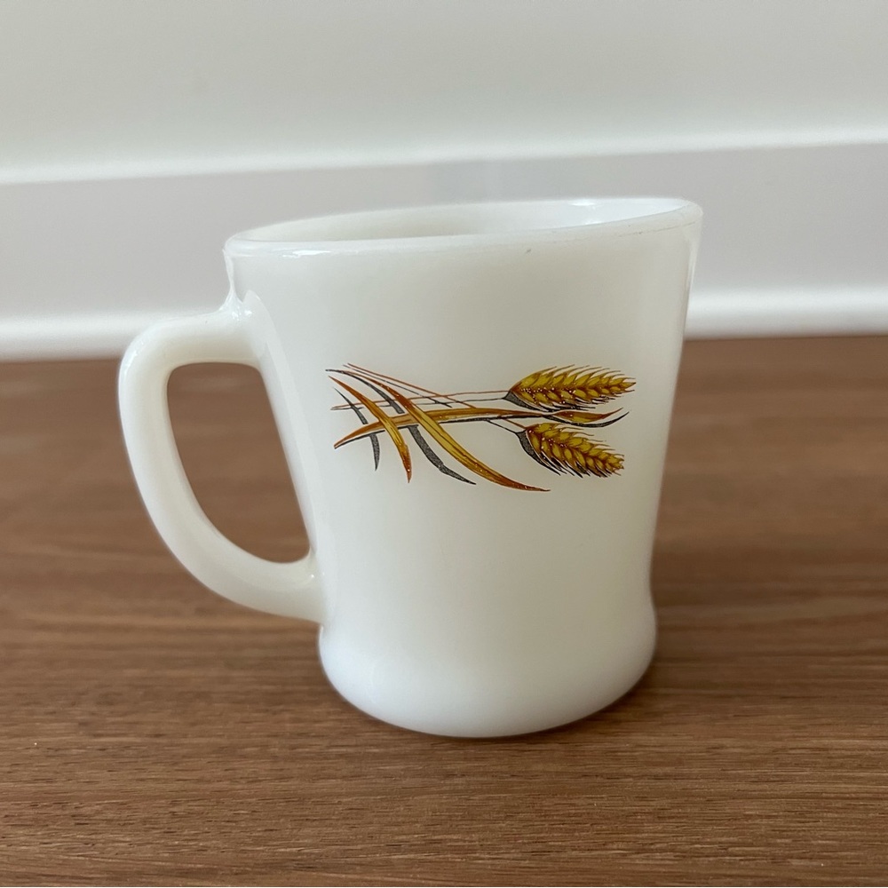 fire king wheat d handle cup